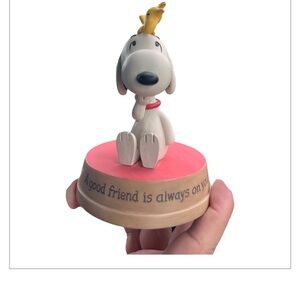 Hallmark Snoopy Figurine with Pink and Tan Base